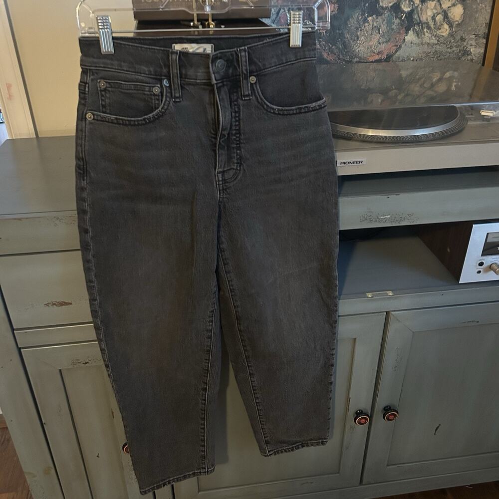 Madewell Balloon Jeans Women's 24P Petite Washed Black Charcoal 24" Inseam